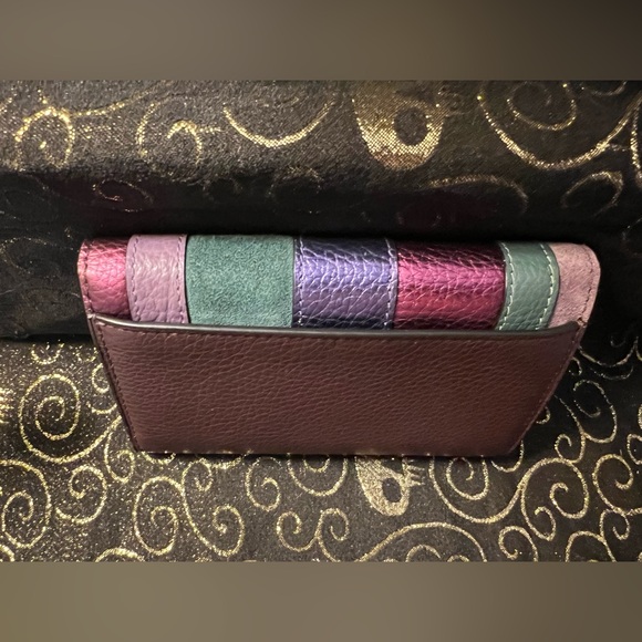 Coach Jade Soft Pebbled Leather Medium Envelope Wallet W/ Metallic Piecing - Picture 3 of 13